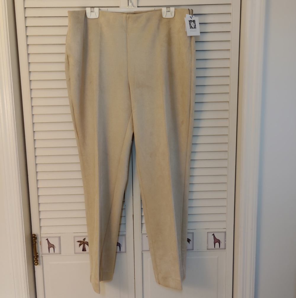 Anne Klein Cream Straight-Leg Pants